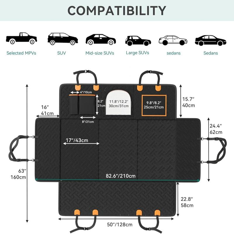 Velvetail™ RideGuard – Waterproof Back Seat Extender & Protector for Dogs