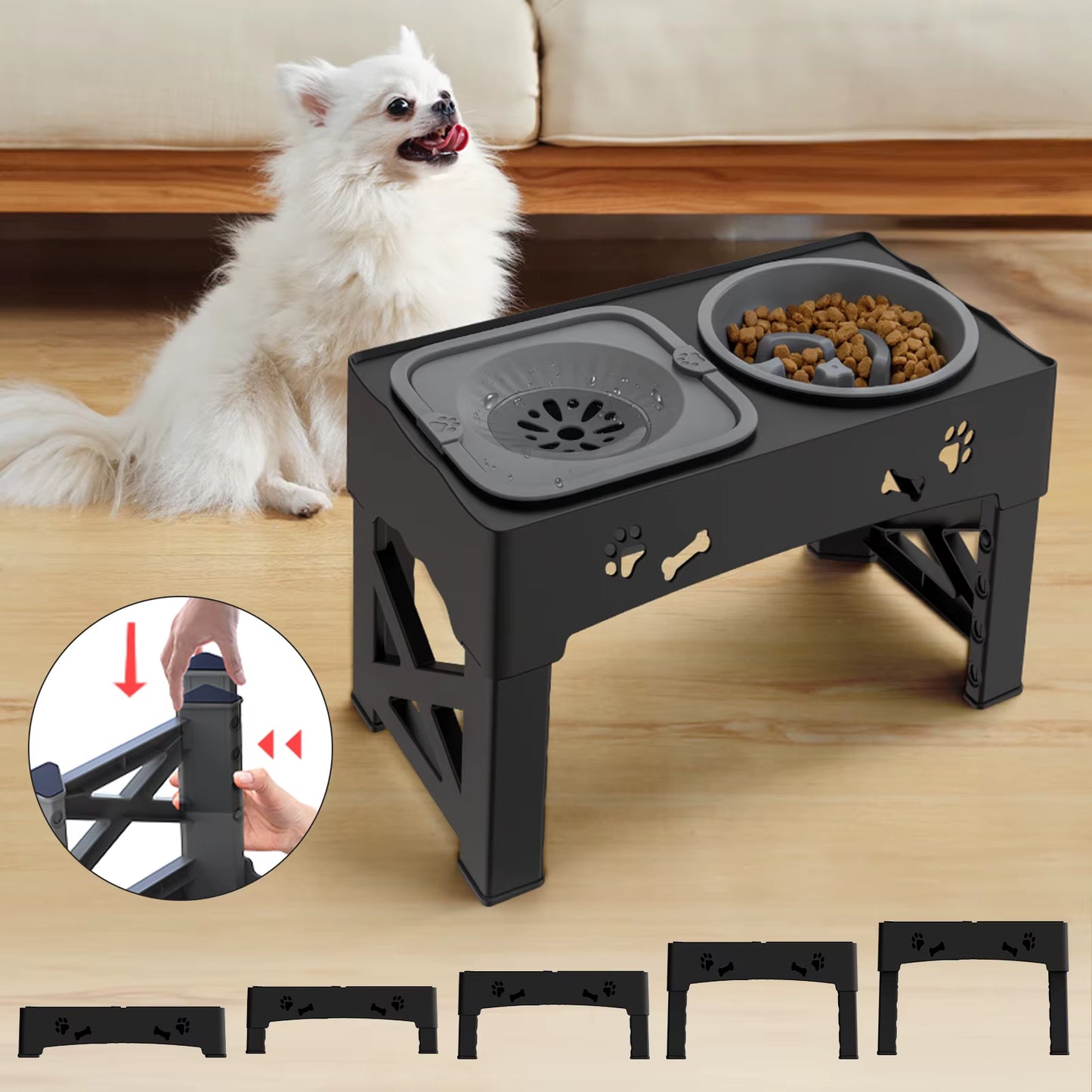 3-in-1 Adjustable Pet Feeder Velvetail™ FlexiFeast