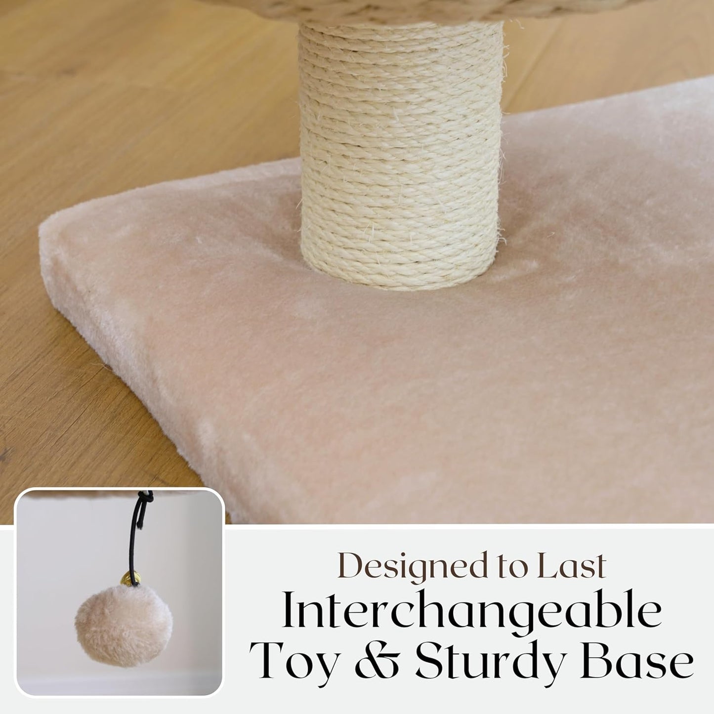 Velvetail™ CozyPerch – Eco-Friendly Paper Rope Cat Tree with Bowl Bed & Scratching Posts