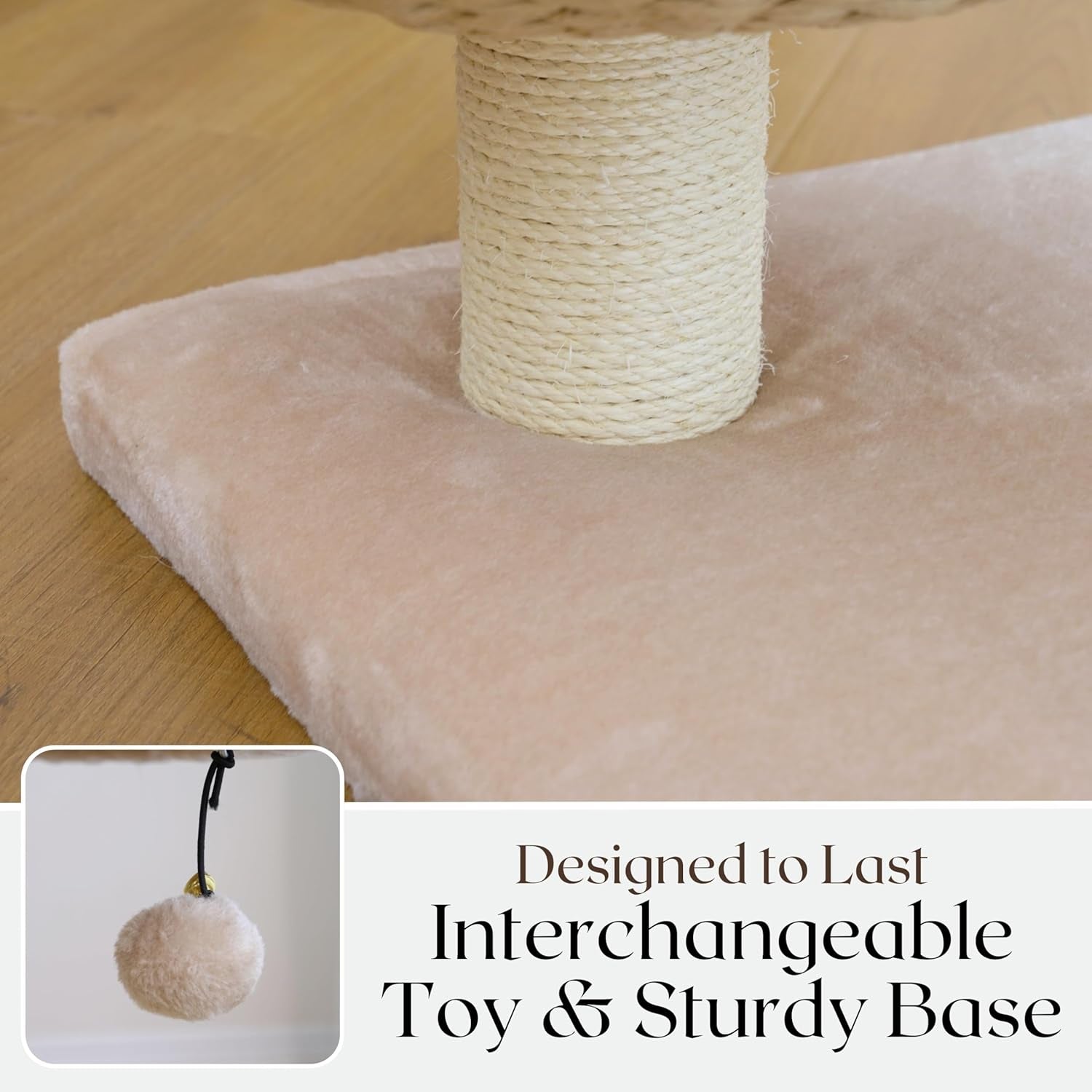 Velvetail™ CozyPerch – Eco-Friendly Paper Rope Cat Tree with Bowl Bed & Scratching Posts