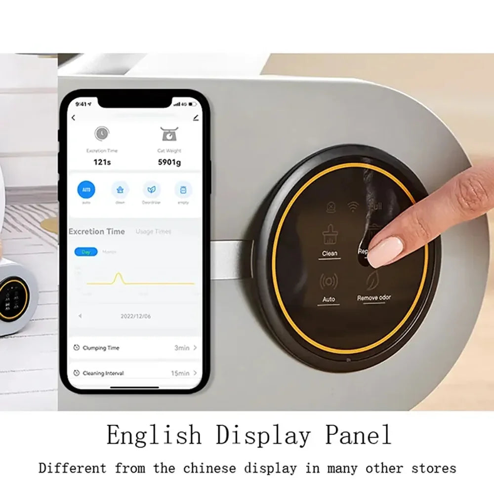 Velvetail™ CleanPod Max – 65L Smart Self-Cleaning Enclosed Cat Litter Box