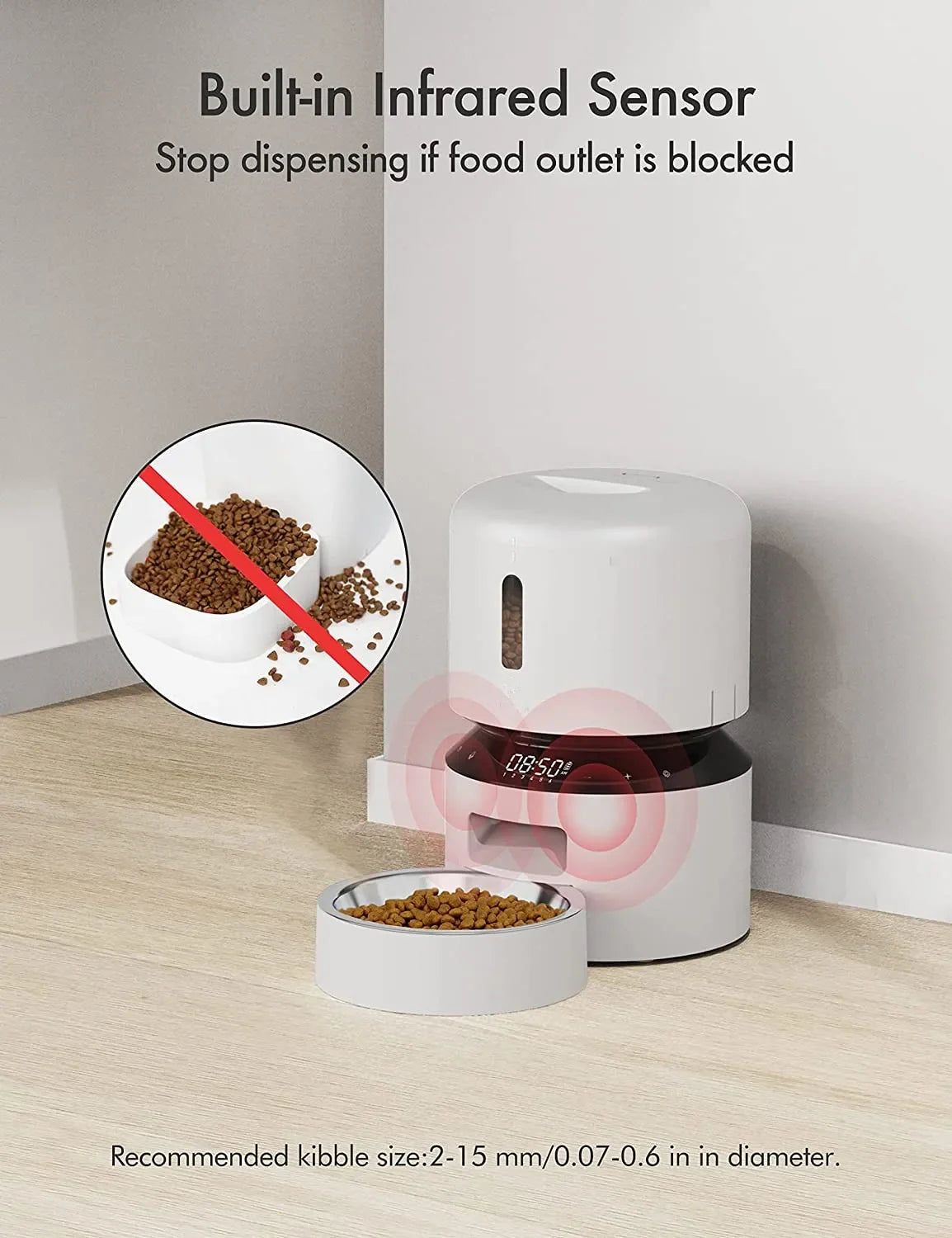 Velvetail™ MealMate – Automatic Triple Feeder with Stainless Steel Bowls & LCD Timer