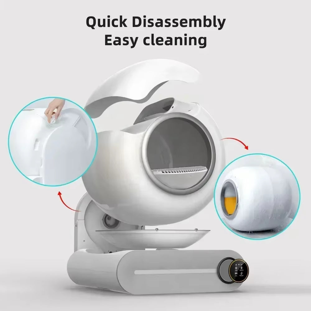 Velvetail™ CleanPod Max – 65L Smart Self-Cleaning Enclosed Cat Litter Box