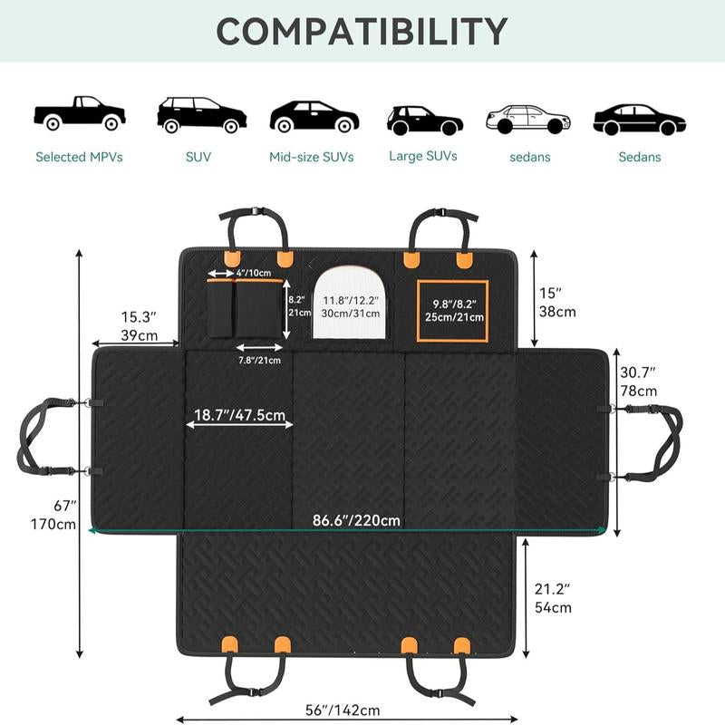Velvetail™ RideGuard – Waterproof Back Seat Extender & Protector for Dogs