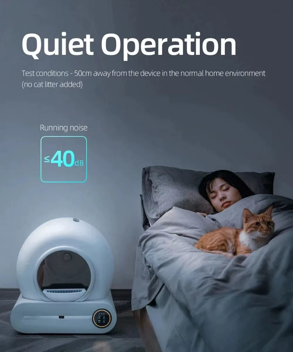 Velvetail™ CleanPod Max – 65L Smart Self-Cleaning Enclosed Cat Litter Box