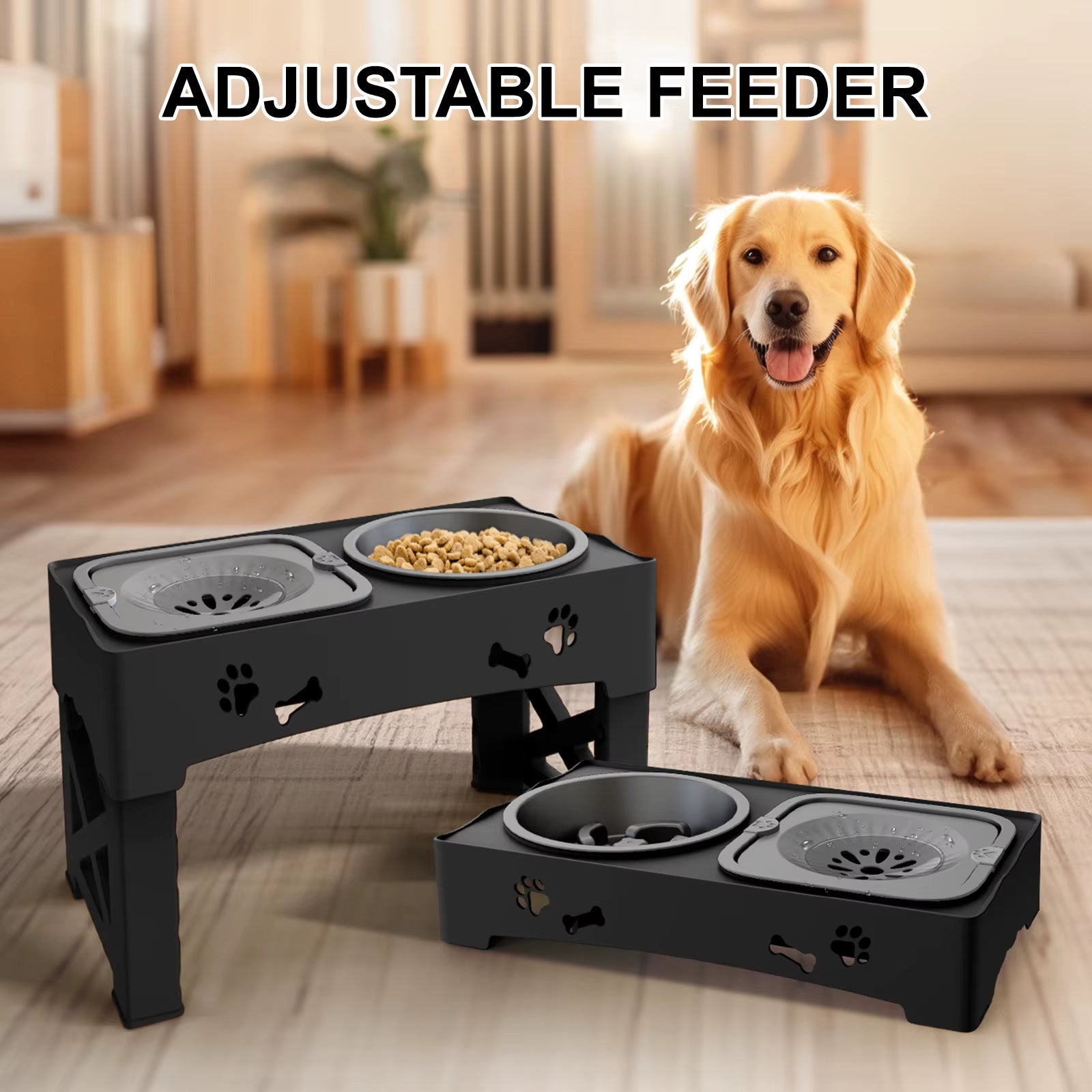  3-in-1 Adjustable Pet Feeder Velvetail™ FlexiFeast