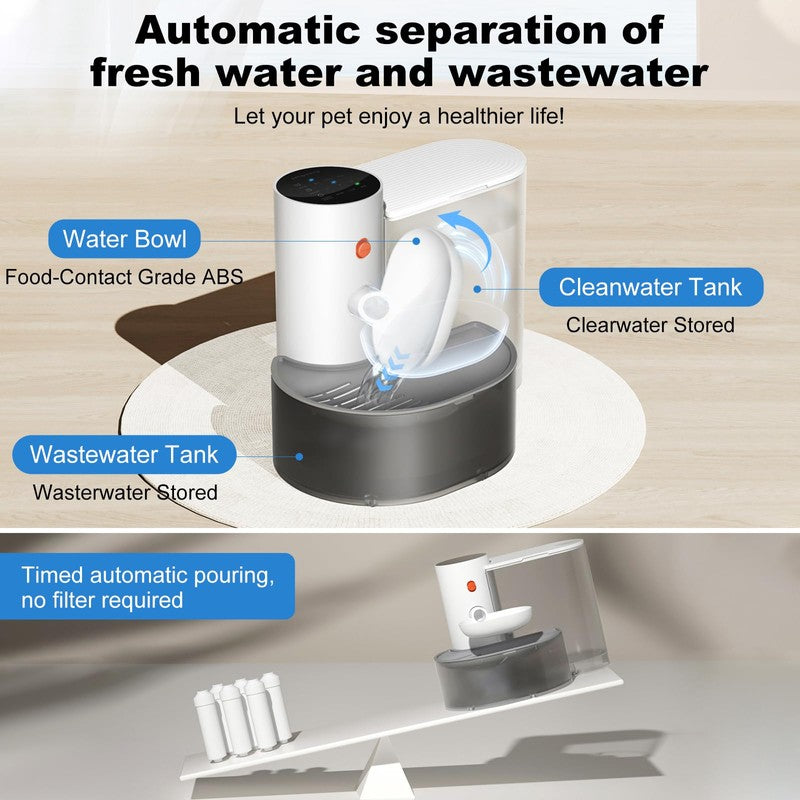 Velvetail™ StreamFlow – Smart Self-Cleaning Pet Water Fountain with Long-Lasting Battery