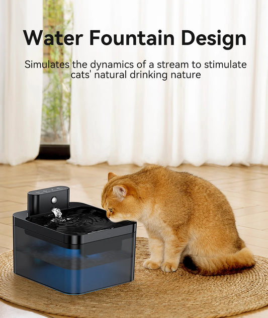 Velvetail™ AquaFlow – Wireless Smart Pet Fountain with Infrared Sensor