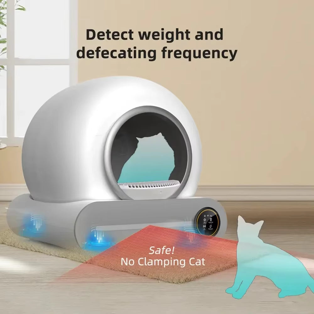 Velvetail™ CleanPod Max – 65L Smart Self-Cleaning Enclosed Cat Litter Box