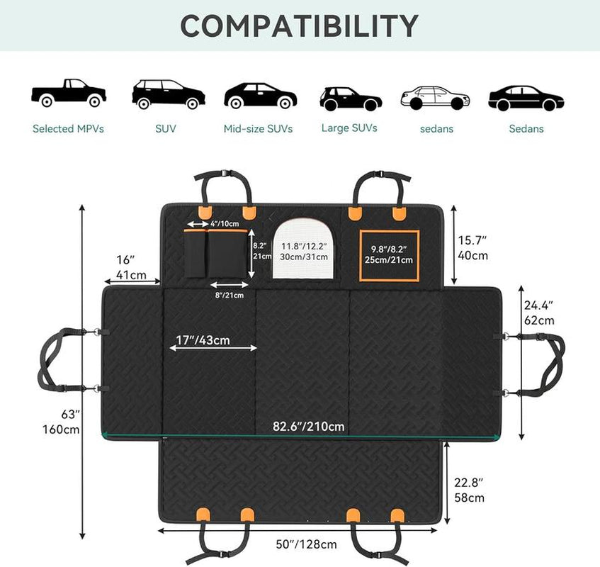 Velvetail™ RideGuard – Waterproof Back Seat Extender & Protector for Dogs