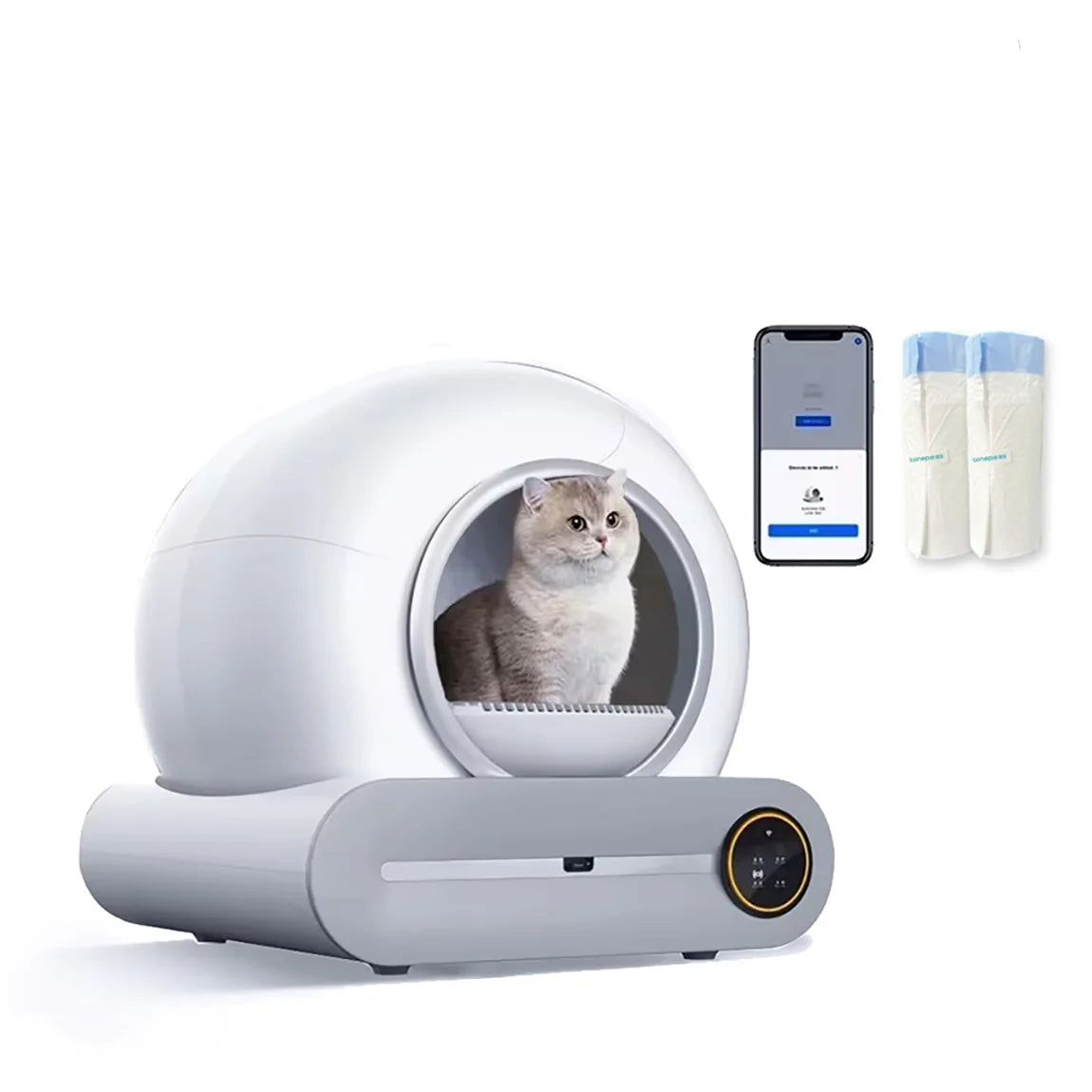 Velvetail™ CleanPod Max – 65L Smart Self-Cleaning Enclosed Cat Litter Box