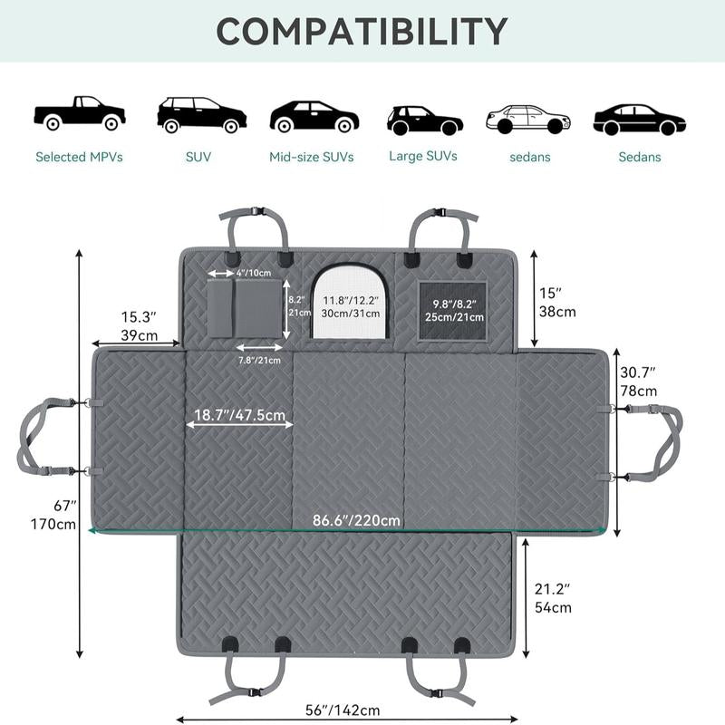 Velvetail™ RideGuard – Waterproof Back Seat Extender & Protector for Dogs